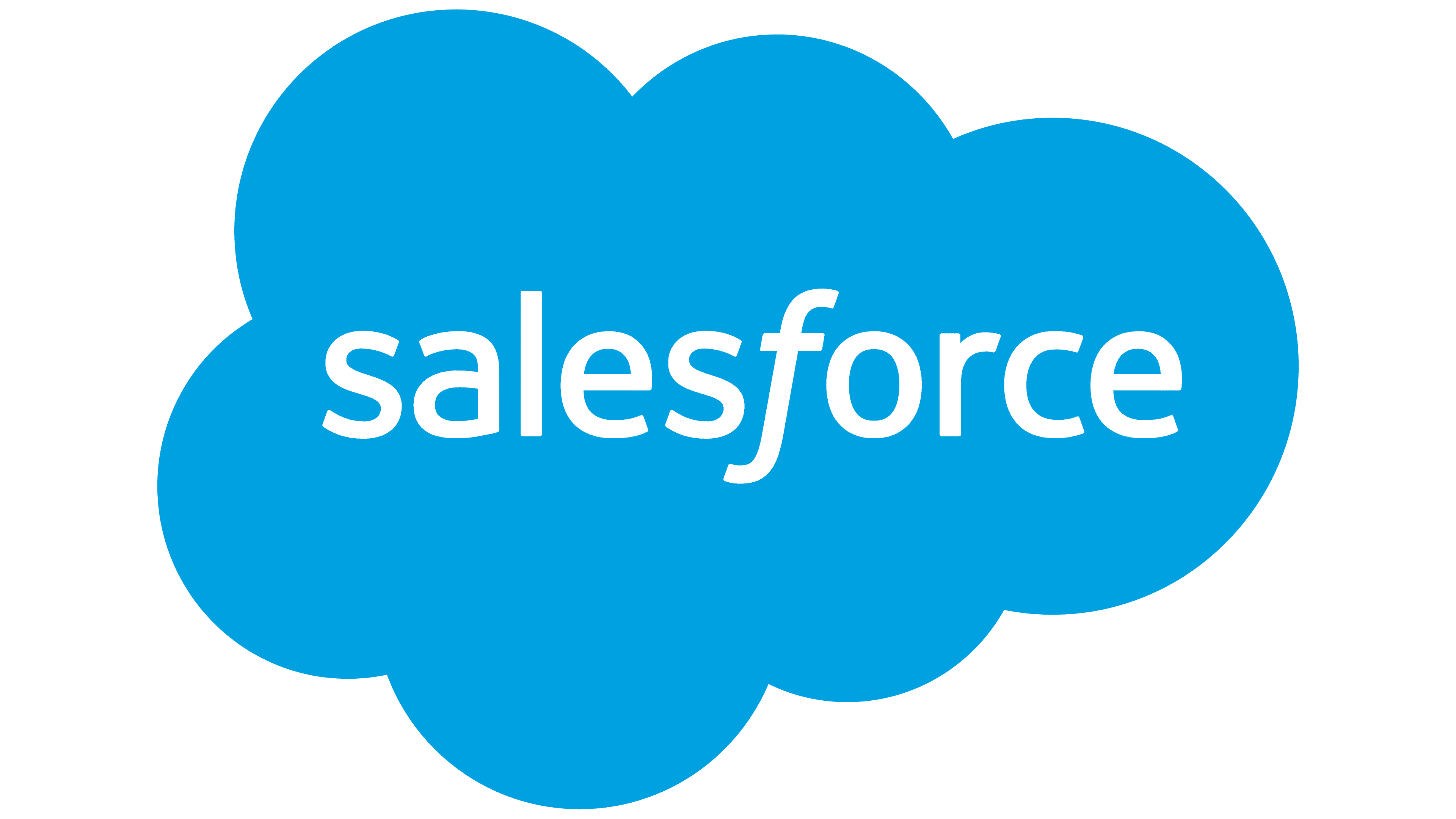 Logotipo de Salesforce en color azul con forma de nube y el nombre "salesforce" en letras blancas.